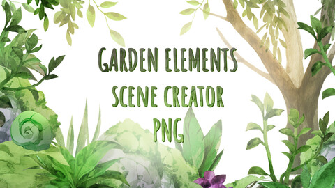 Garden scene creator PNG