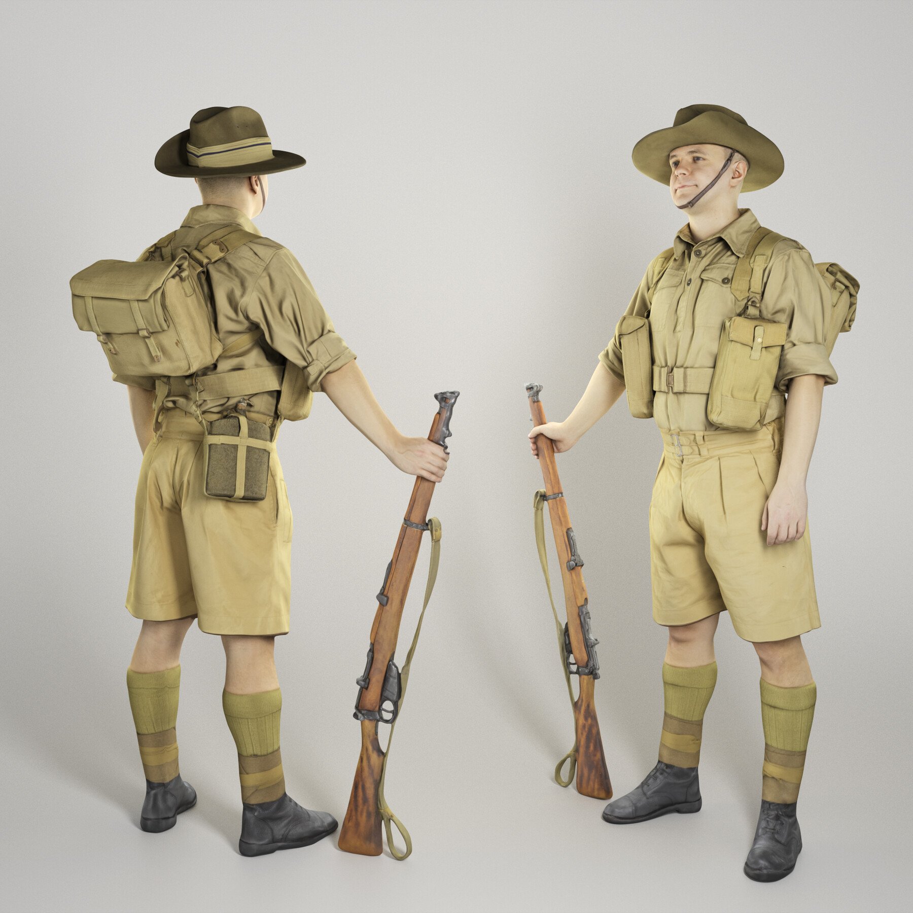 ArtStation - Australian infantryman with gun 274 | Game Assets