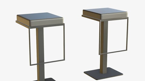 3D Bar Stool PBR for Blender and Cinema4D Low and High Poly