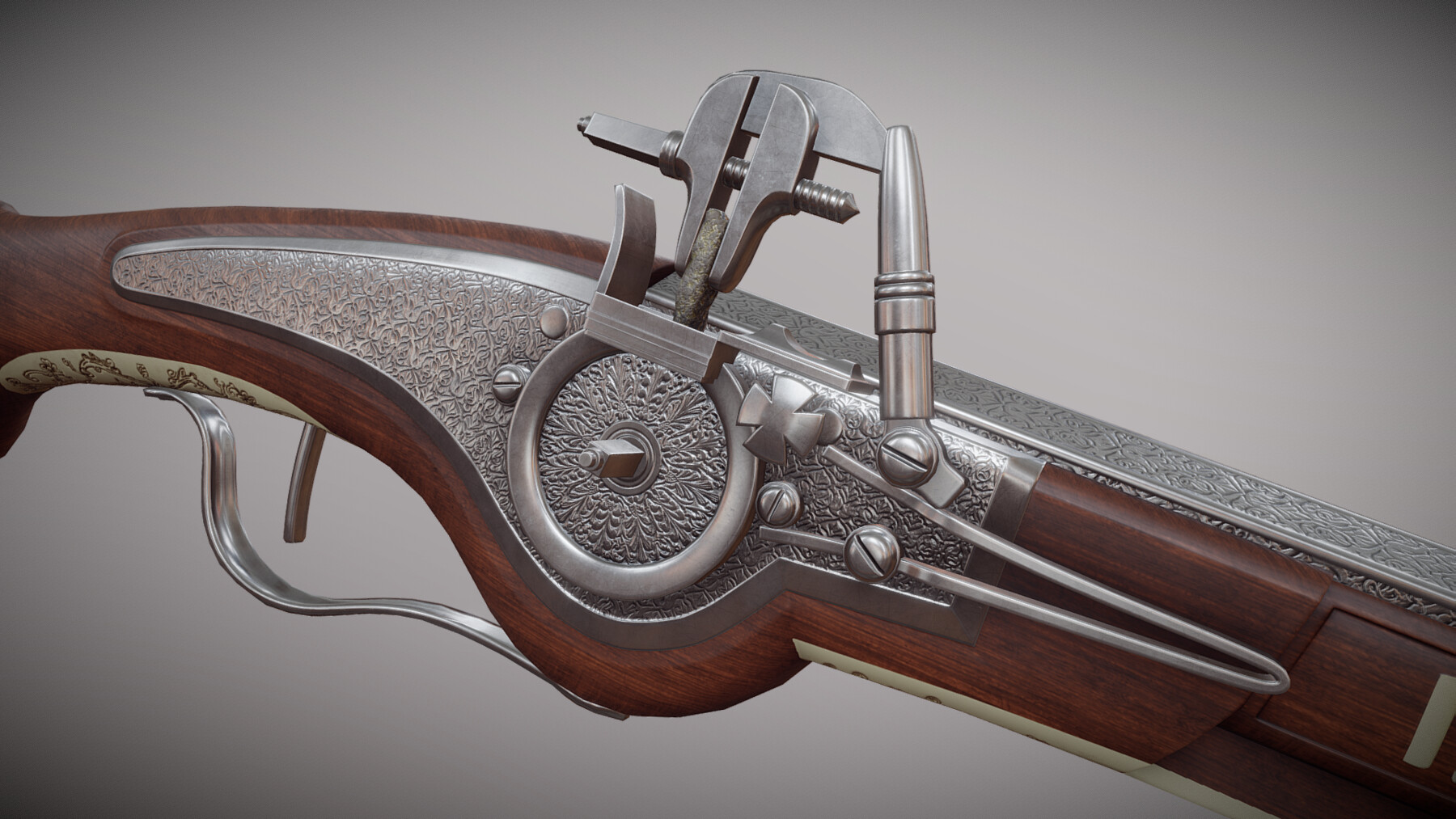 ArtStation 17th Century Wheellock Pistol Game Assets
