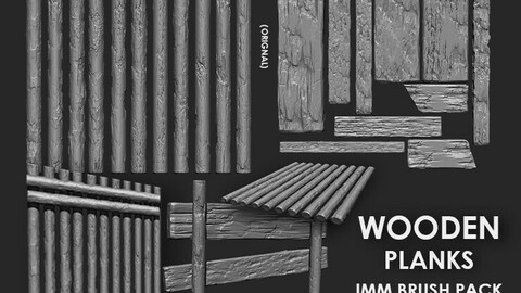 wooden plank imm brush pack 21 in one