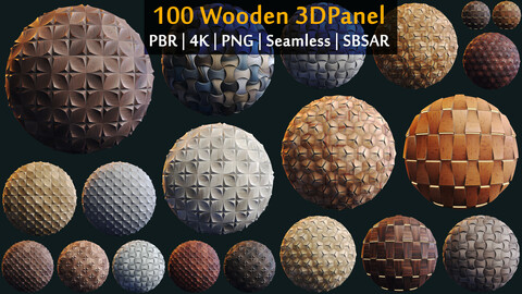 100 3D Panel PBR Material