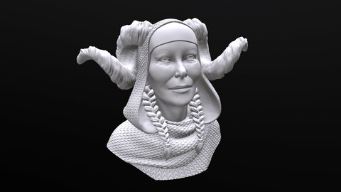 Old Tiefling / Faun / Satyr 3d  printable Bust