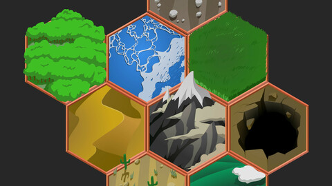 Basic Hex Terrain Vector Tiles