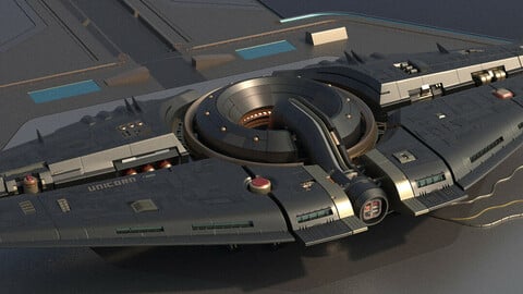 Class based spaceships in a Sci-Fi Hangar in Props - UE Marketplace