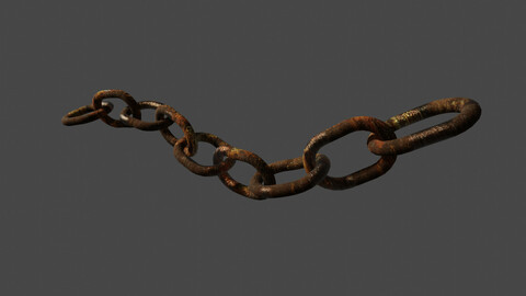 Rusted chain blend, obj, fbx