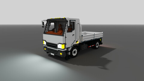 Voxel Flatbed Truck 3D model