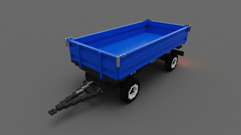 Voxel  Bottom dump truck 3D model