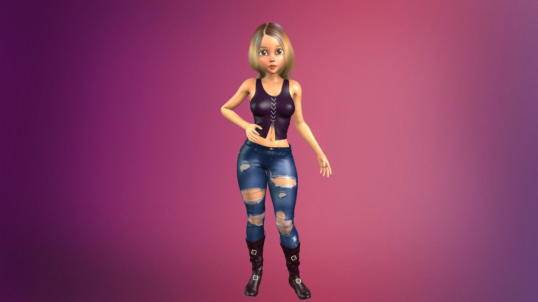 3d cartoon girl