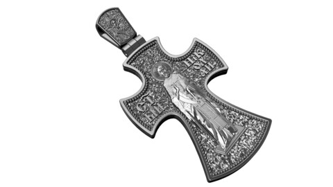 Orthodox cross with Saint Nicholas