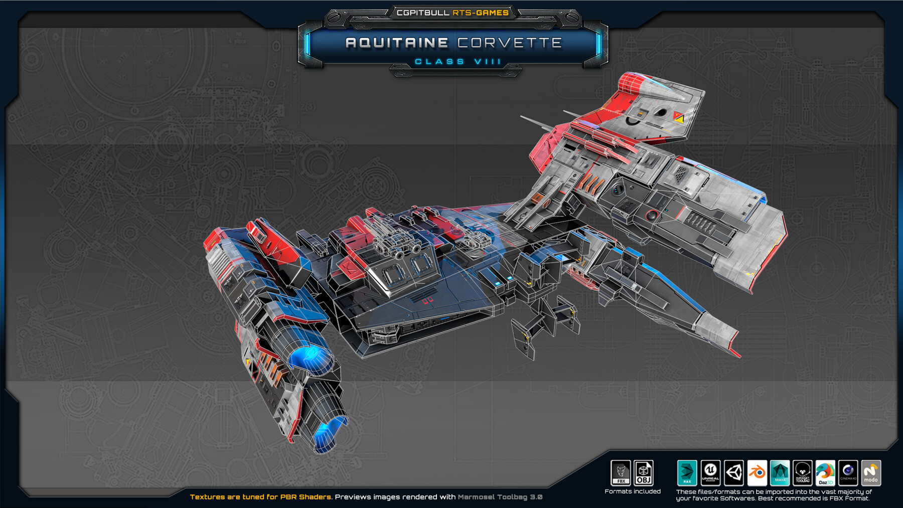 ArtStation - NEXTGEN - Aquitaine Corvette | Game Assets