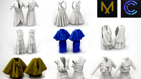 8 Summer Dresses MD / Clo3D