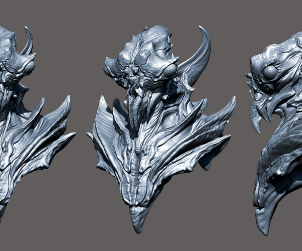 ArtStation - Alien insect (bust ready for 3D print) | Resources