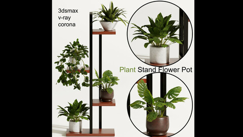 3dasset plant stand flower pot