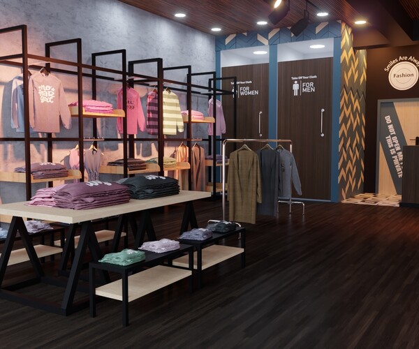 ArtStation - Apparel Clothing Store interior design 3D model | Resources