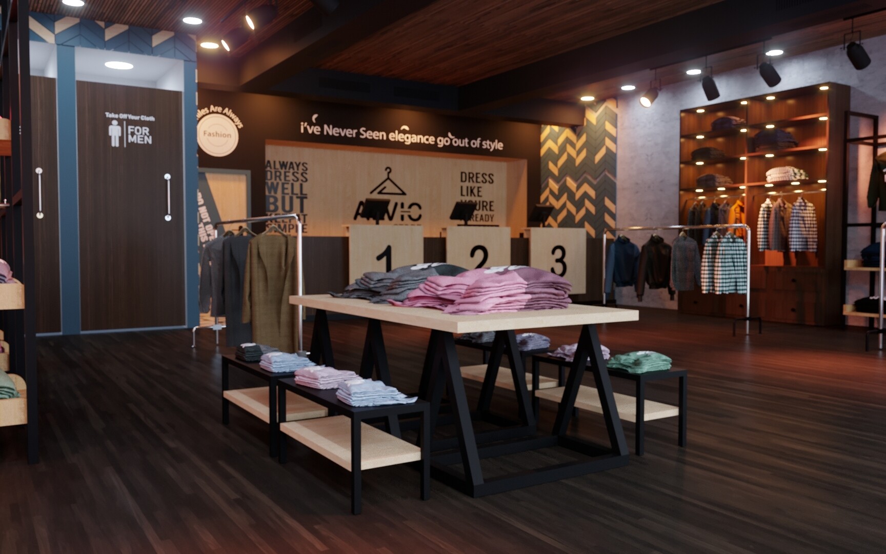 ArtStation - Apparel Clothing Store interior design 3D model | Resources