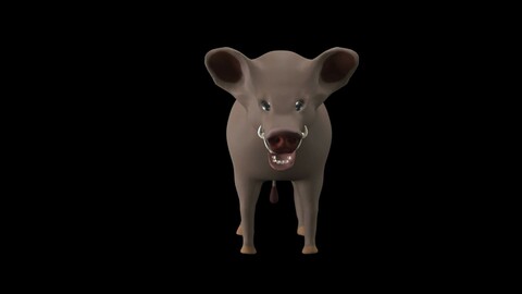 wild boar with big fangs