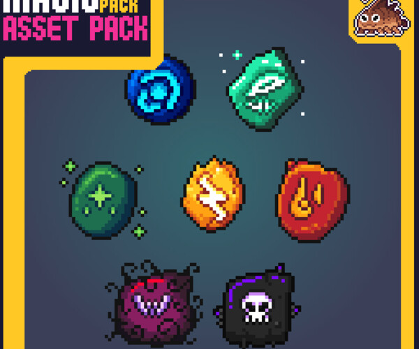 New DLC, Boss and Minions, Magic Runes Pixel Icons, Pixelart