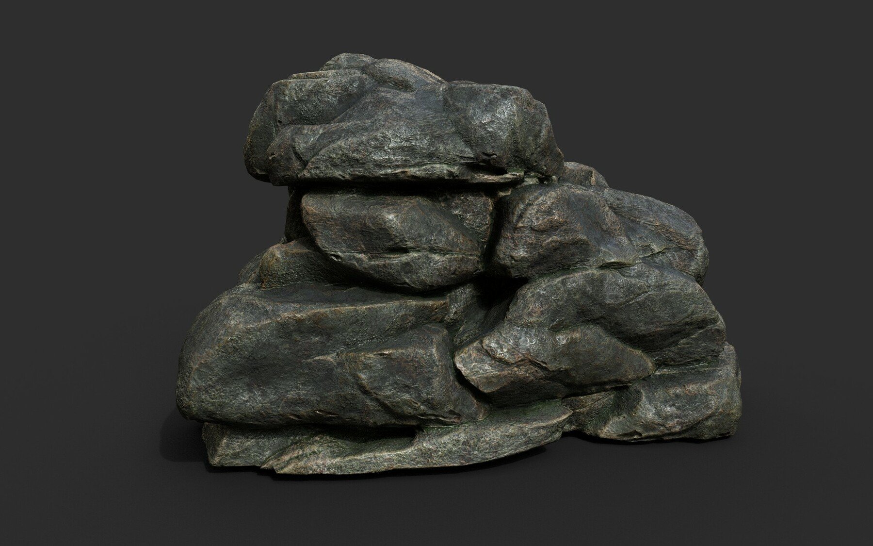 ArtStation - Black Boulder Cracked Rock Collection 210306 | Game Assets