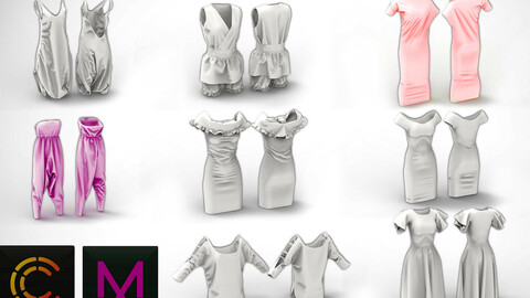 8 new collection Dresses MD / Clo3D