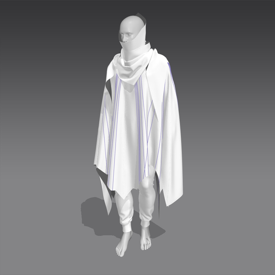 Shaarif Nazir - Futuristic cloak marvelous designer project file and ...