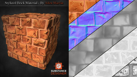 ArtStation - Stylized Brick Material | Game Assets