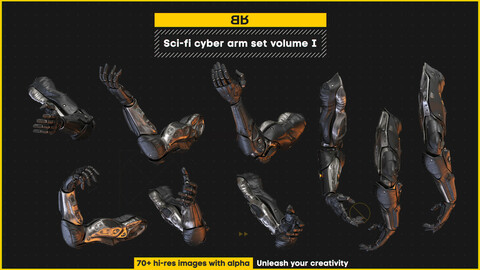 Sci-fi cyber arm images set volume I