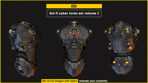 Sci-fi cyber torso set volume I