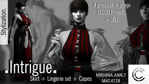 .Intrigue. Stylization. Clo3d, Marvelous Designer.