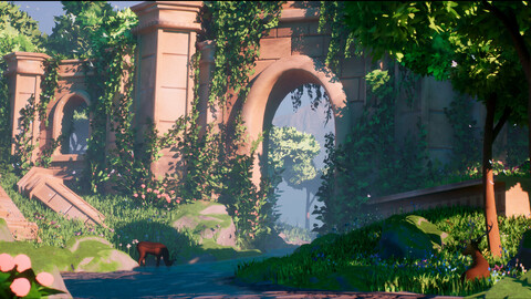 Overgrown Ruins Stylized Environment