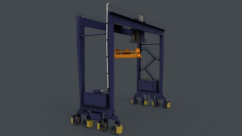 PBR Rubber Tyred Gantry Crane RTG V1 - Blue Dark