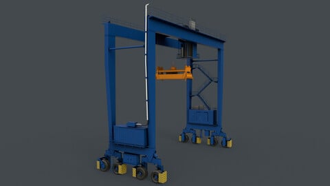 PBR Rubber Tyred Gantry Crane RTG V1 - Blue