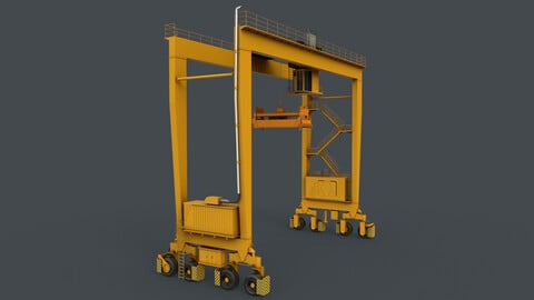 PBR Rubber Tyred Gantry Crane RTG V1 - Yellow