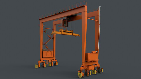 PBR Rubber Tyred Gantry Crane RTG V2 - Orange