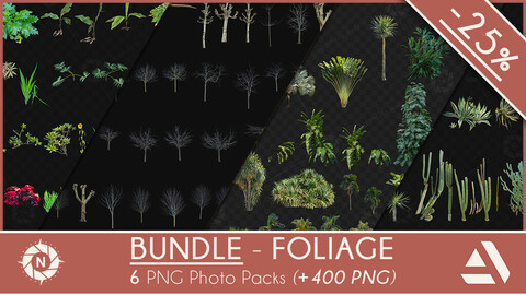 Bundle Foliage: 6 PNG Photo Packs