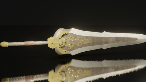 Stone Golden Old Longsword