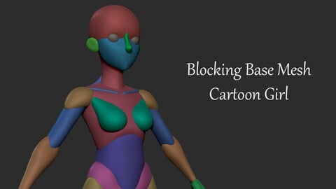 Blocking Base Mesh Cartoon Girl