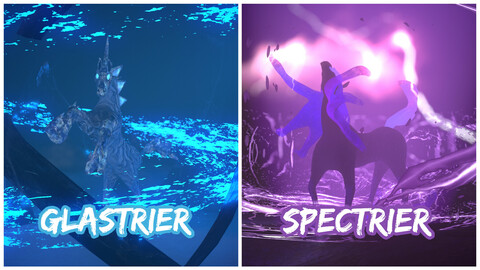 Pokemon Glastrier and Spectrier fan art pack models.