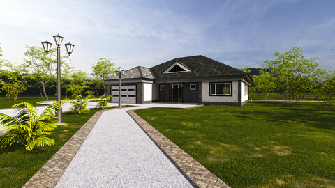 Classic house with furniture