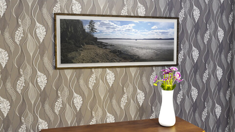 Low Poly Picture Frame Lake Turgoyak