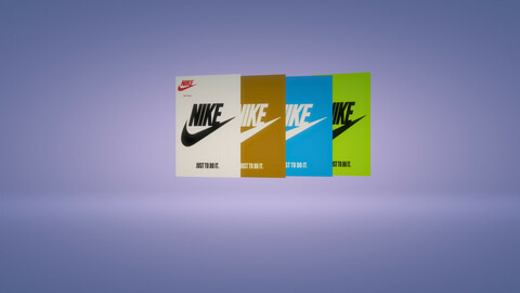 2D black Nike advertising poster & logo in png - single.