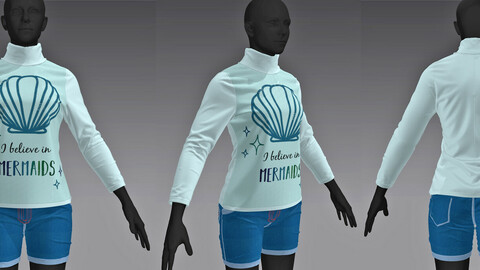 Full Neck T-shirt with Shorts