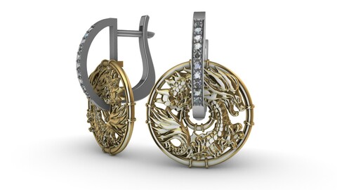 Stylish earrings Dragons