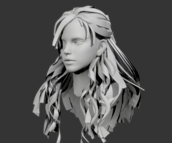 ArtStation - Character - Real Time Female Long Hair 01 | Resources