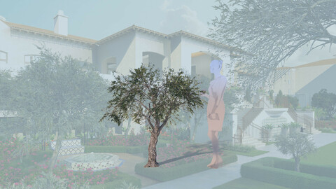 3D olive tree olea europaea decorative b