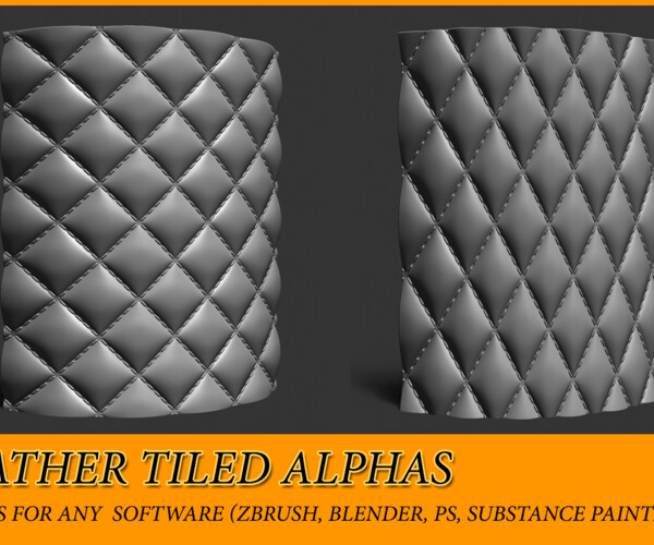 ArtStation - x8 Leather pattern tiled alphas (Braided, rombs etc ...