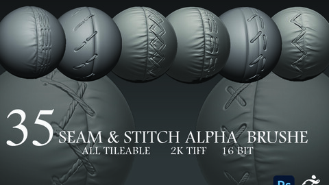 35 seam & stitch alpha  brushe