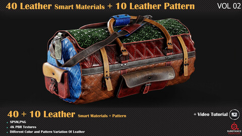 40 Leather Smart Materials + 10 Leather Patterns + Video Tutorials - VOL 06