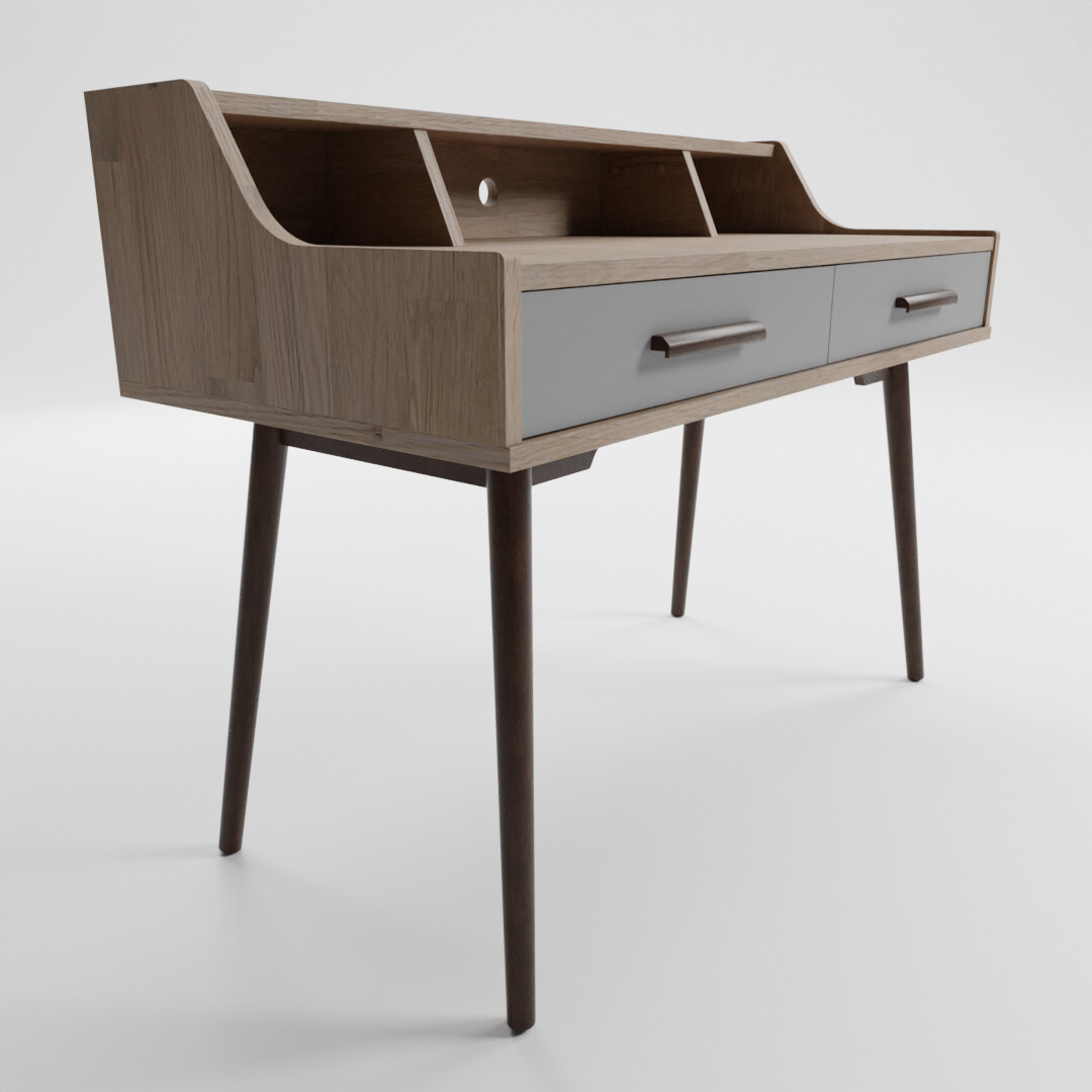 ArtStation ALLOA Home Office Desk Light Wood with Grey Resources