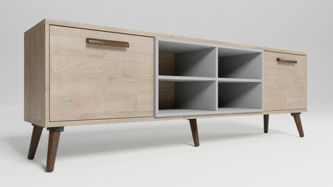 ALLOA TV Stand Light Wood with Grey